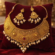 ANTIQUE GOLD PLATED JADAU SET