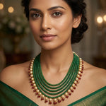 Load image into Gallery viewer, GREEN PEARL DROP NECKLACE