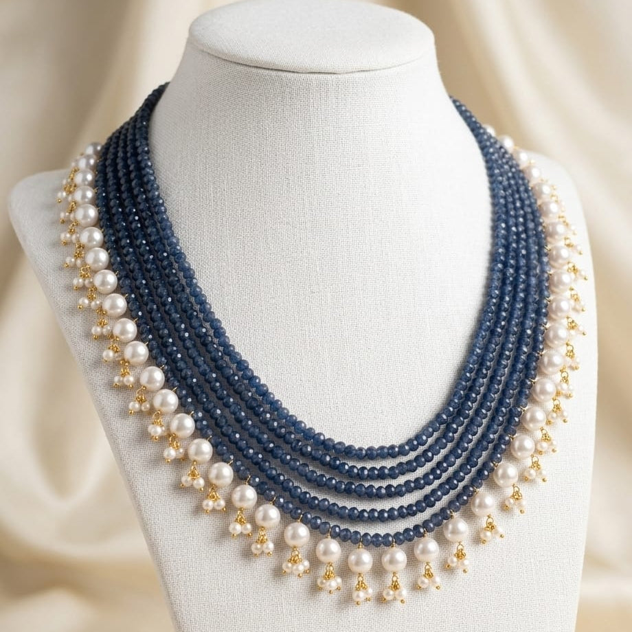 BLUE PEARL DROP NECKLACE