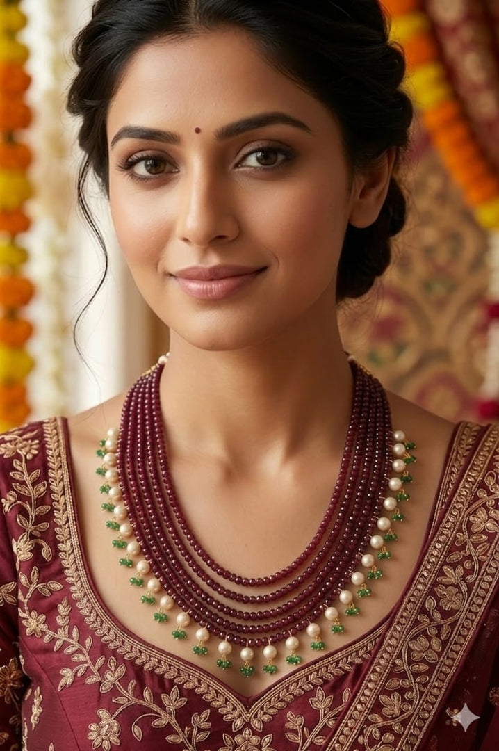 SCARLET PEARL DROP NECKLACE